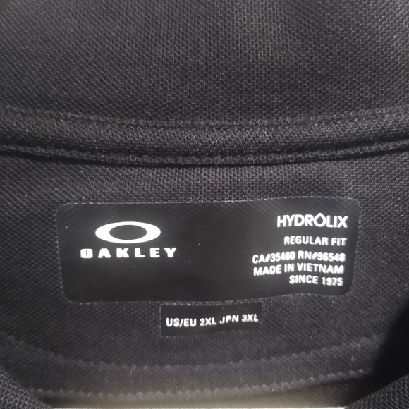 Oakley Hydrolix Poseidon Clubhouse Black Polo Shirt Men's Size 2XL - Picture 4 of 5